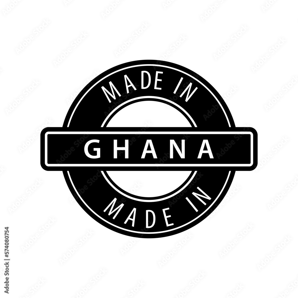 Made in Ghana stamp icon vector logo design template