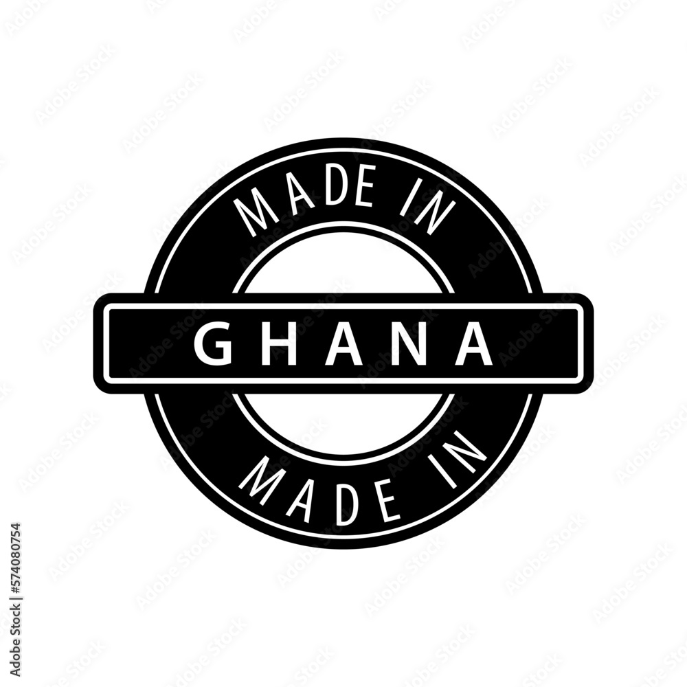 Made in Ghana stamp icon vector logo design template Made in Ghana stamp icon vector logo design template