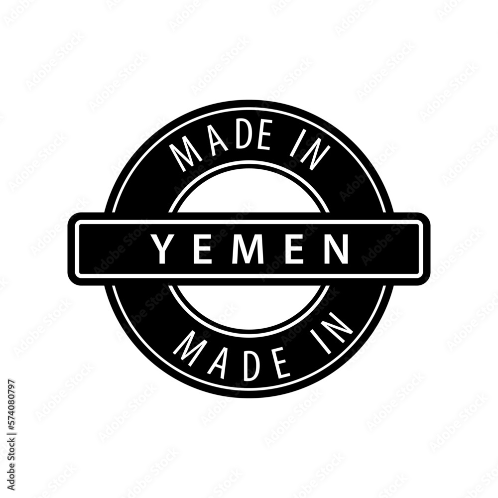Made in Yemen stamp icon vector logo design template Made in Yemen stamp icon vector logo design template