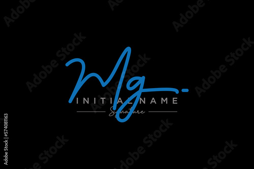 Initial MG signature logo template vector. Hand drawn Calligraphy lettering Vector illustration.