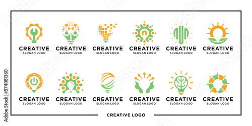 Light bulb creative logo bundle.