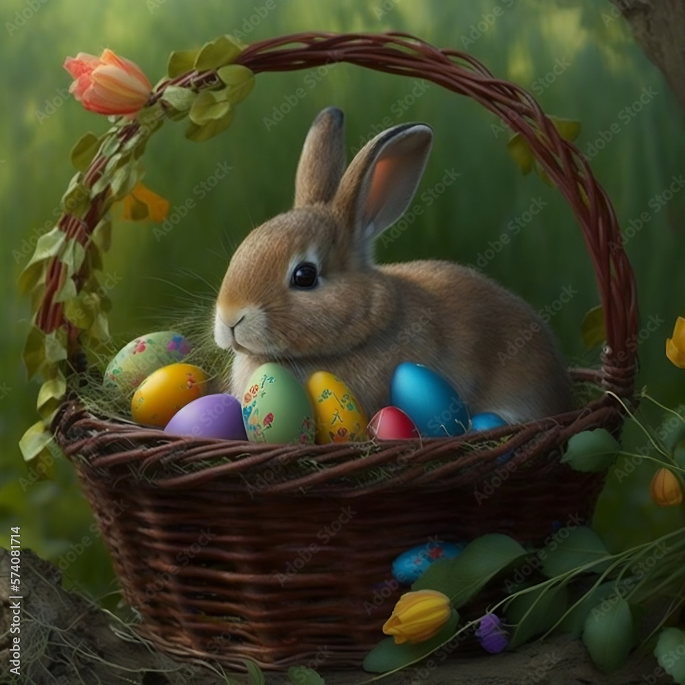 easter bunny and easter eggs easter bunny and easter eggs