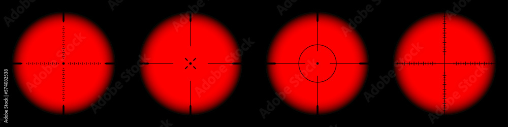 Various weapon thermal infrared sights, sniper rifle optical scopes ...
