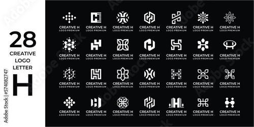 Creative logo design bundle letter H. photo