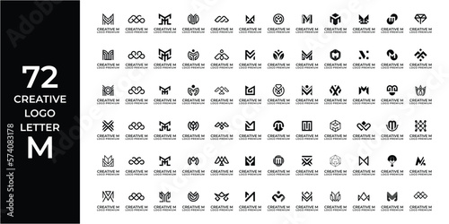 Creative logo design bundle letter M. photo