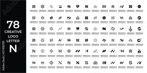 Creative logo design bundle letter N. photo