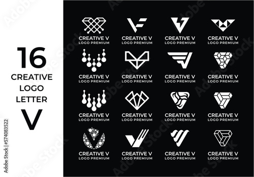 Creative logo design bundle letter V.