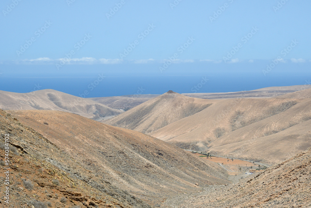 Panoramic views from the Las Peñitas ravine in Fuerteventura