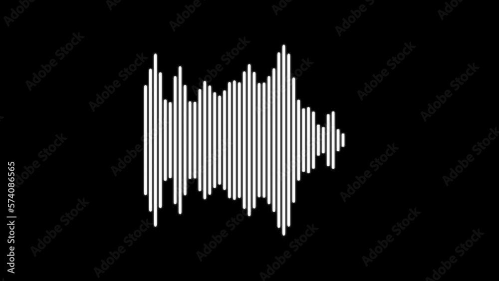 Animation white audio frequency waveform spectrum. Animation white audio frequency waveform spectrum.