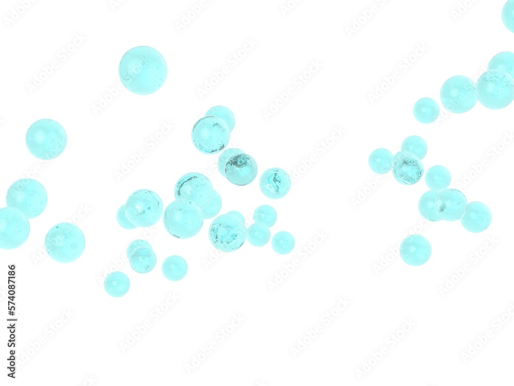Sky blue liquid clear balls under white background. 3D illustration. 3D CG. Sky blue liquid clear balls under white background. 3D illustration. 3D CG.