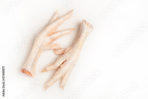 Chicken feet on white background