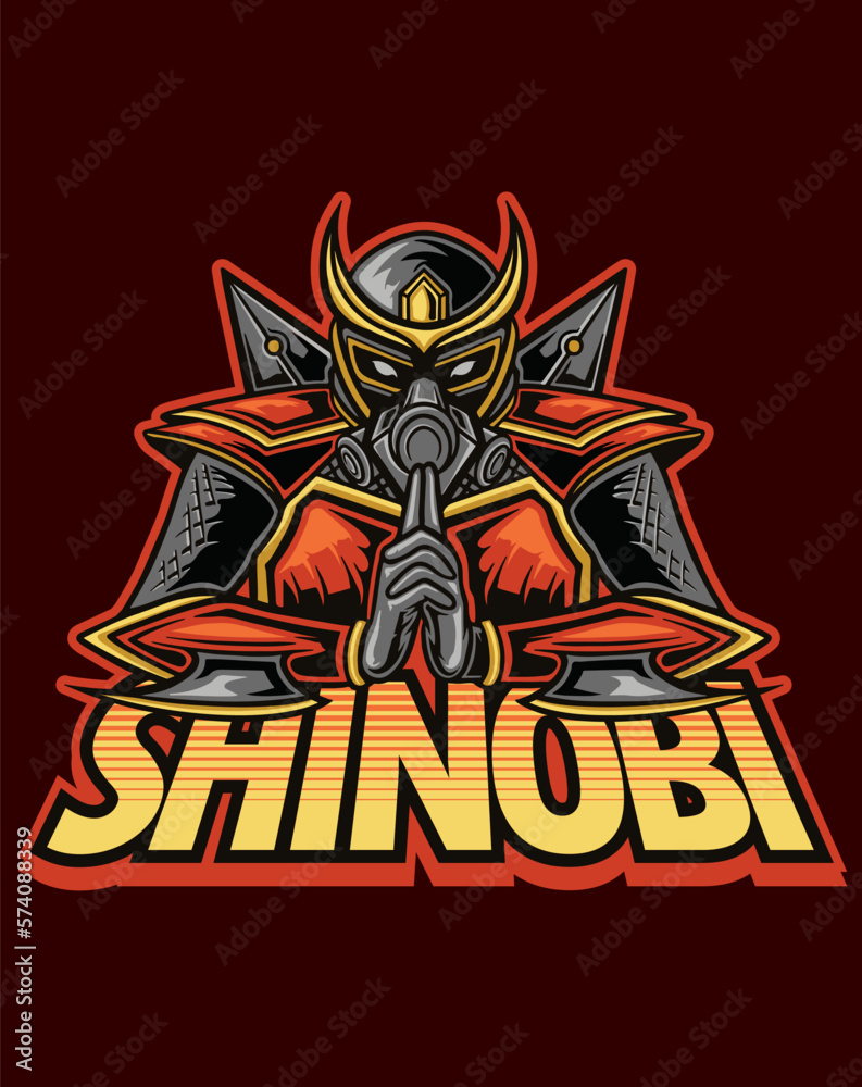 Obraz premium shinobi logo mascot illustration