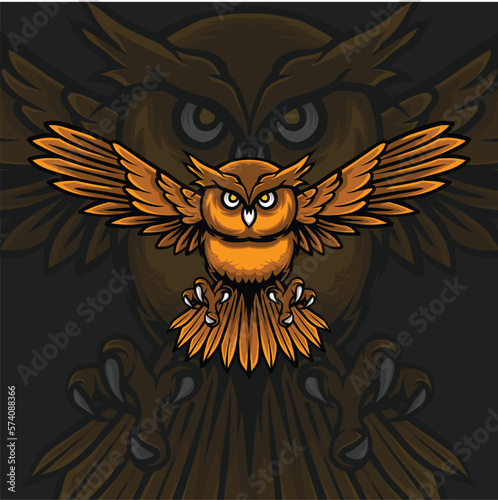 owl with wings