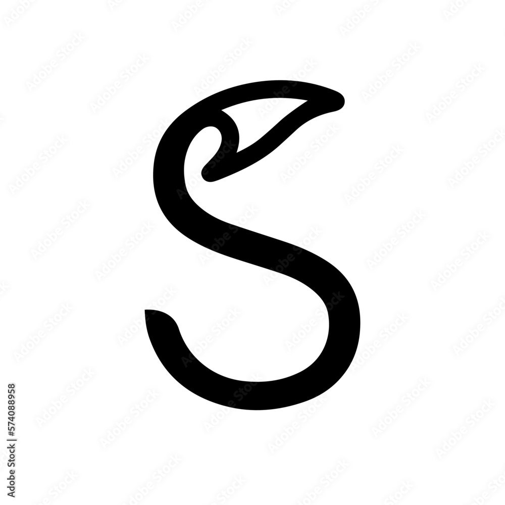 stingray minimalistic icon, with typographical symbol S stingray minimalistic icon, with typographical symbol S