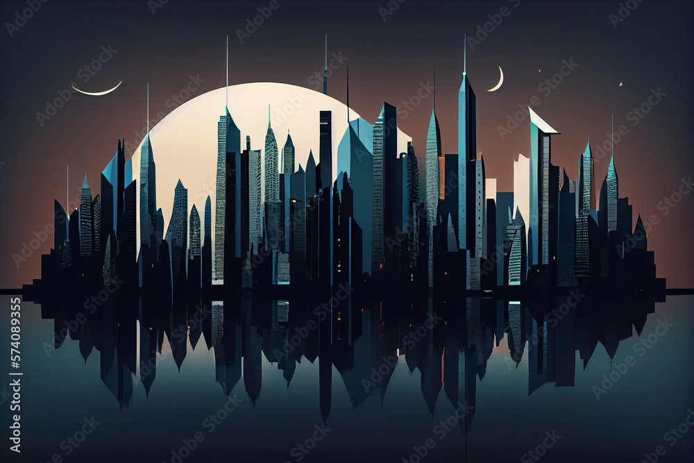 Minimal cityscape with modern and urban look Minimal cityscape with modern and urban look