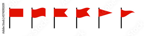 Red flag icon set © ValGraphic