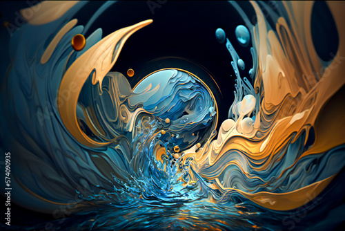 Water Abstraction, AI Generation, Background