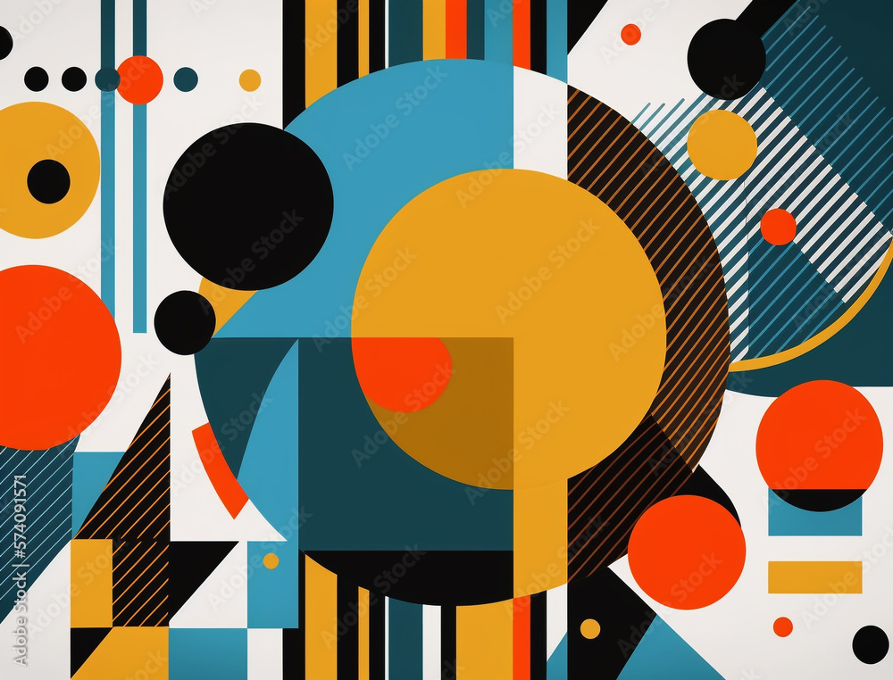 Abstract Bauhaus Geometric Pattern Background