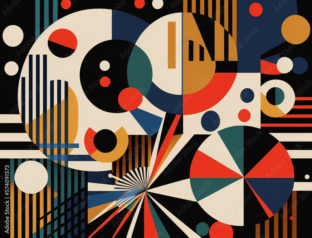 Obraz premium Abstract Bauhaus Geometric Pattern Background