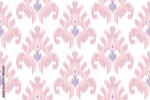 Ikat ethnic seamless pattern decoration design. Aztec fabric carpet boho mandalas textile wallpaper. Tribal native motif ornaments African American folk traditional embroidery vector background 