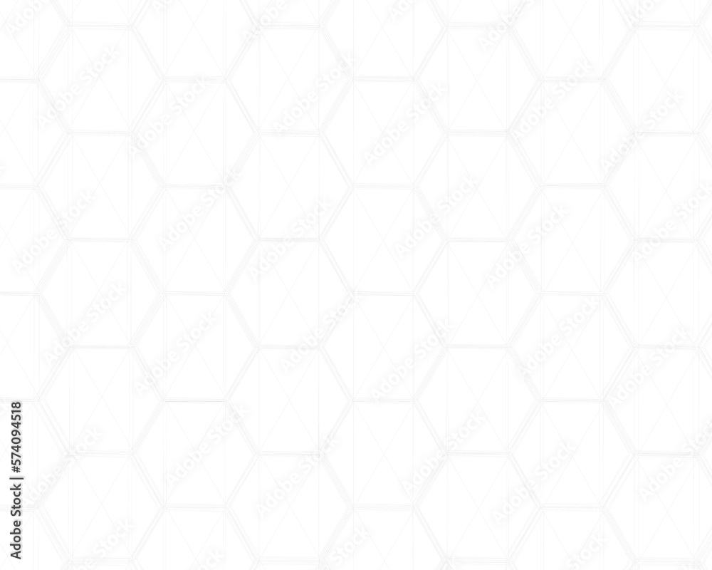 Naklejka premium Abstract background with waves made of X-ray futuristic honeycomb mosaic hexagon geometry primitive forms that goes up and down under white background. 3D illustration. PNG file format.
