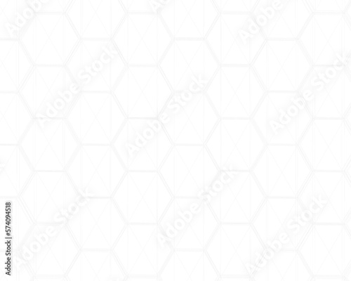 Abstract background with waves made of X-ray futuristic honeycomb mosaic hexagon geometry primitive forms that goes up and down under white background. 3D illustration. PNG file format.