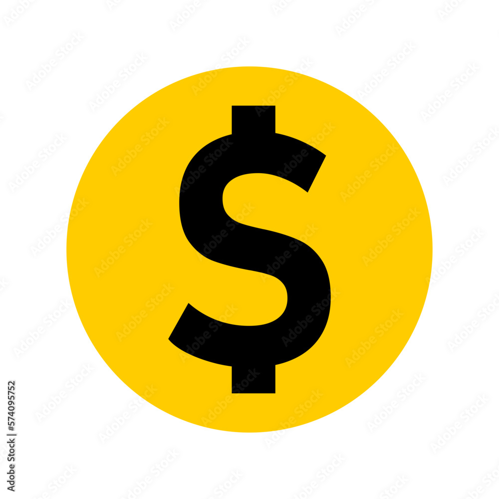 US Dollar Coin Money Round Circle Symbol Icon. Vector Image. US Dollar Coin Money Round Circle Symbol Icon. Vector Image.
