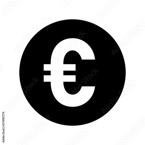 Euro Coin Money Round Circle Symbol Icon. Vector Image.