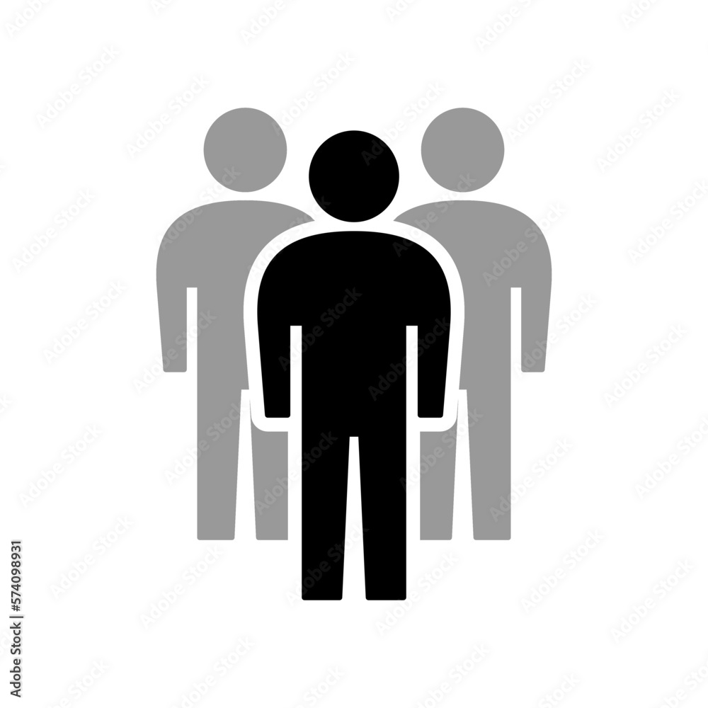 Simple Basic Leader and Group of People Communication or Team Work Icon. Vector Image. Simple Basic Leader and Group of People Communication or Team Work Icon. Vector Image.