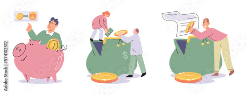 Budget plan concept. Evaluates income and expenses, analyzes investments and savings. Financial literacy and economics, accounting. Planning and distribution of money. Income and expenses report