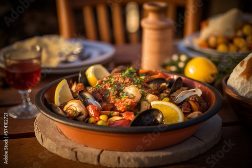 Seafood dish from portuguese tascas ai generative