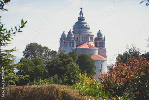 View of Basilica Santa Luzia Sanctuary Church in Viana do Castelo, Alto Minho, Norte Region of Portugal, with in a summer sunny day