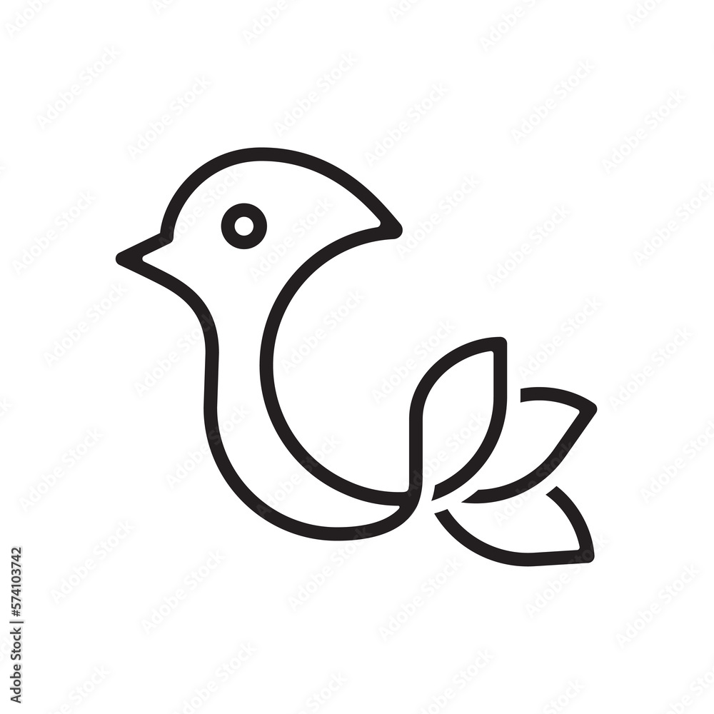 Chick and leaf nature logo design