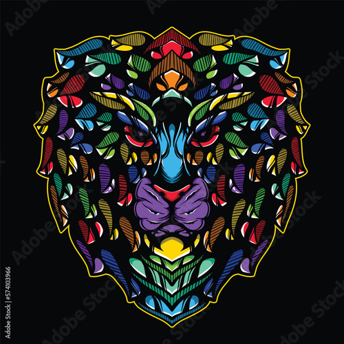 lolipop colorful decorative lion pattern mascot