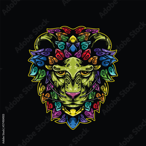 lolipop colorful decorative lion pattern mascot