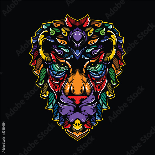 lolipop colorful decorative lion pattern mascot