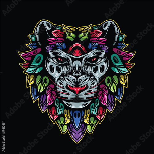 lolipop colorful decorative lion pattern mascot