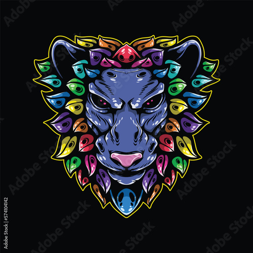 lolipop colorful decorative lion pattern mascot