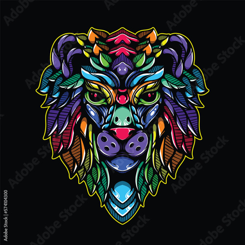 lolipop colorful decorative lion pattern mascot