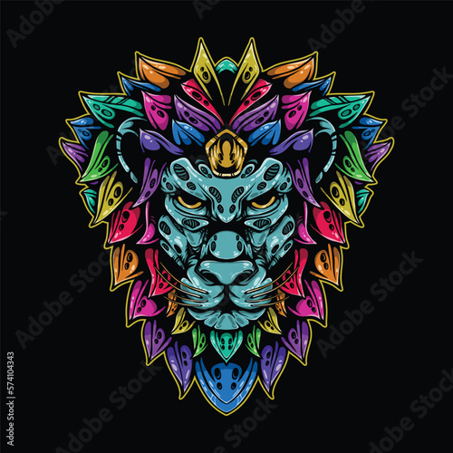lolipop colorful decorative lion pattern mascot
