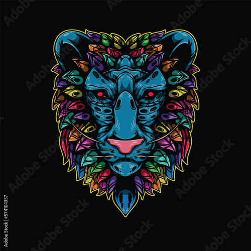 lolipop colorful decorative lion pattern mascot