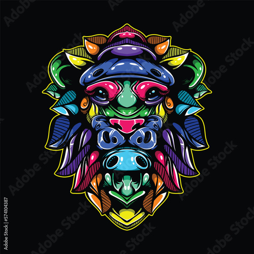 lolipop colorful decorative lion pattern mascot