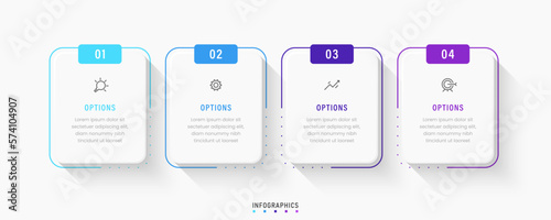Vector Infographic label design template with icons and 4 options or steps. Can be used for process diagram, presentations, workflow layout, banner, flow chart, info graph.