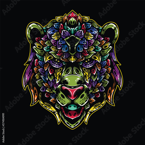 lolipop colorful decorative bear pattern mascot