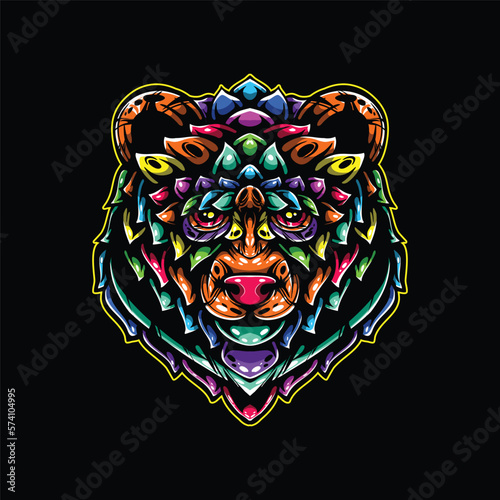 lolipop colorful decorative bear pattern mascot