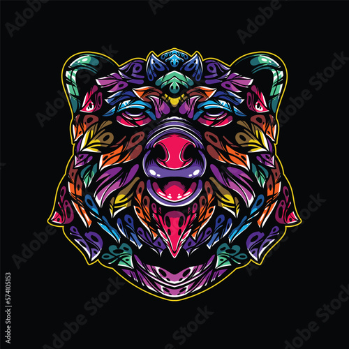 lolipop colorful decorative bear pattern mascot