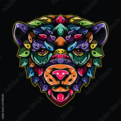 lolipop colorful decorative bear pattern mascot
