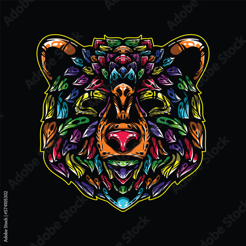 lolipop colorful decorative bear pattern mascot