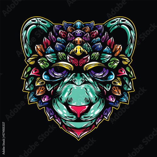 lolipop colorful decorative bear pattern mascot