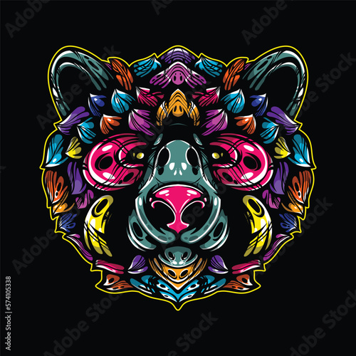 lolipop colorful decorative bear pattern mascot